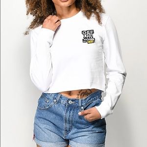 Vans OTH Ripped White Crop Long Sleeve T-Shirt